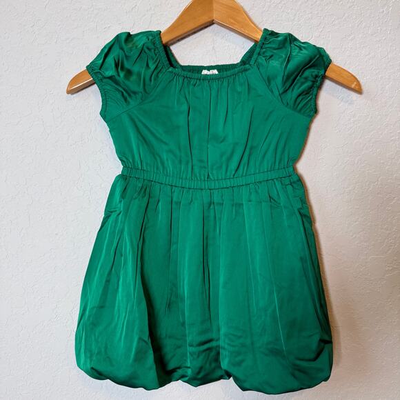 Crewcuts Toddler Girl's Green Bubble Hem Short Sleeve Dress Size 4 NEW - Picture 1 of 8